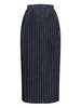 MM6 Maison Margiela Pleated Midi Skirt - Black - Thumbnail 1