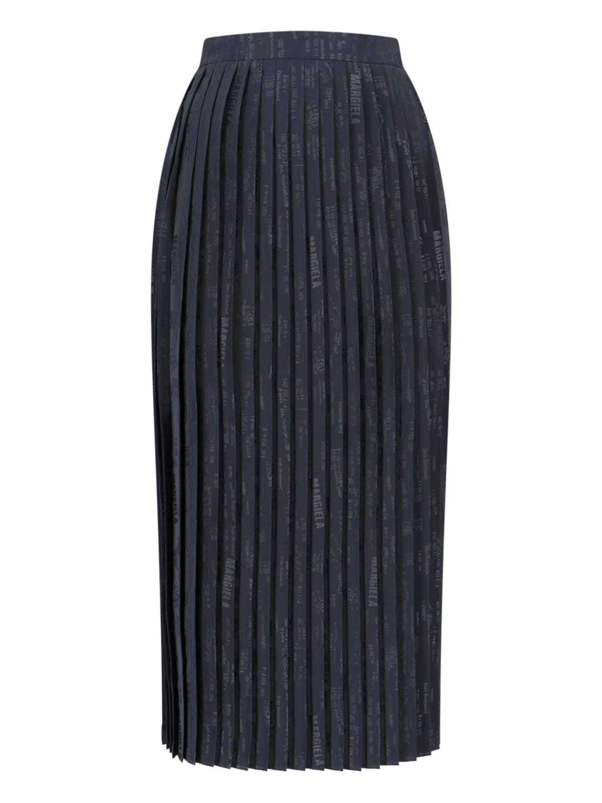 MM6 Maison Margiela Pleated Midi Skirt - Black - Image 1 of 5