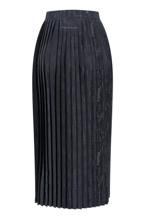 MM6 Maison Margiela Pleated Midi Skirt - Black