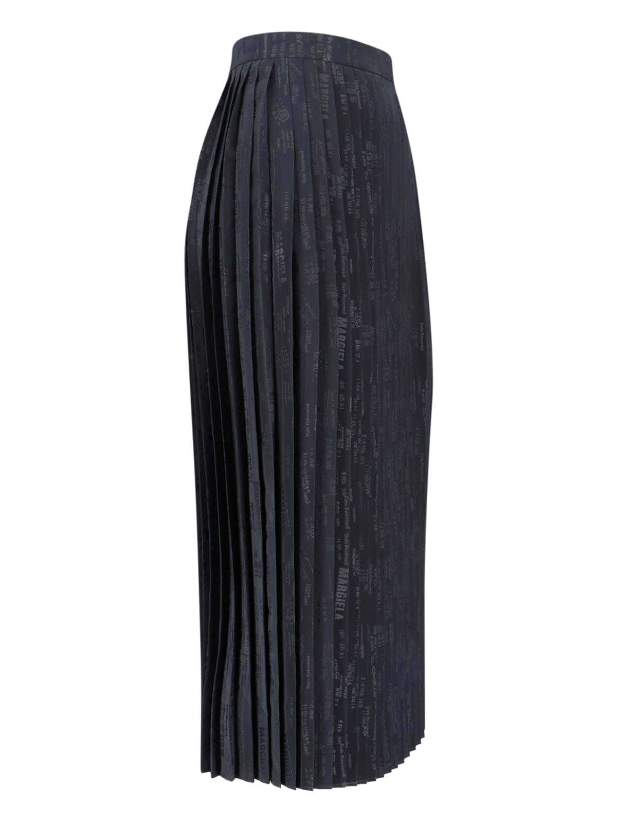 MM6 Maison Margiela Pleated Midi Skirt - Black - Image 3 of 5