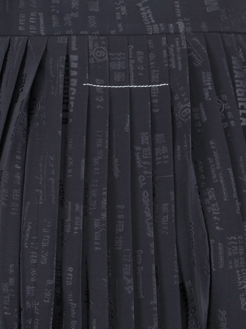 MM6 Maison Margiela Pleated Midi Skirt - Black