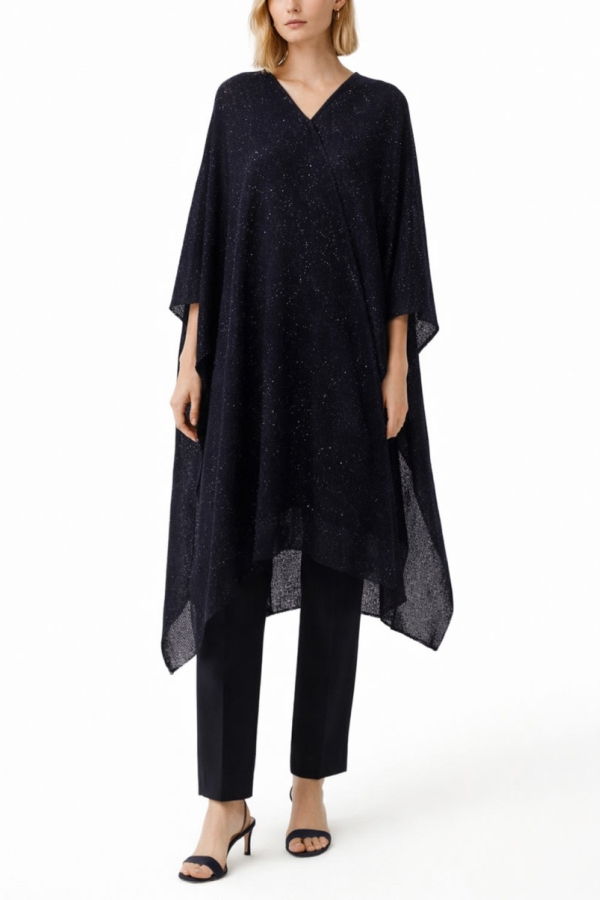 Fabiana Filippi Sequined Cape Coat - Blue