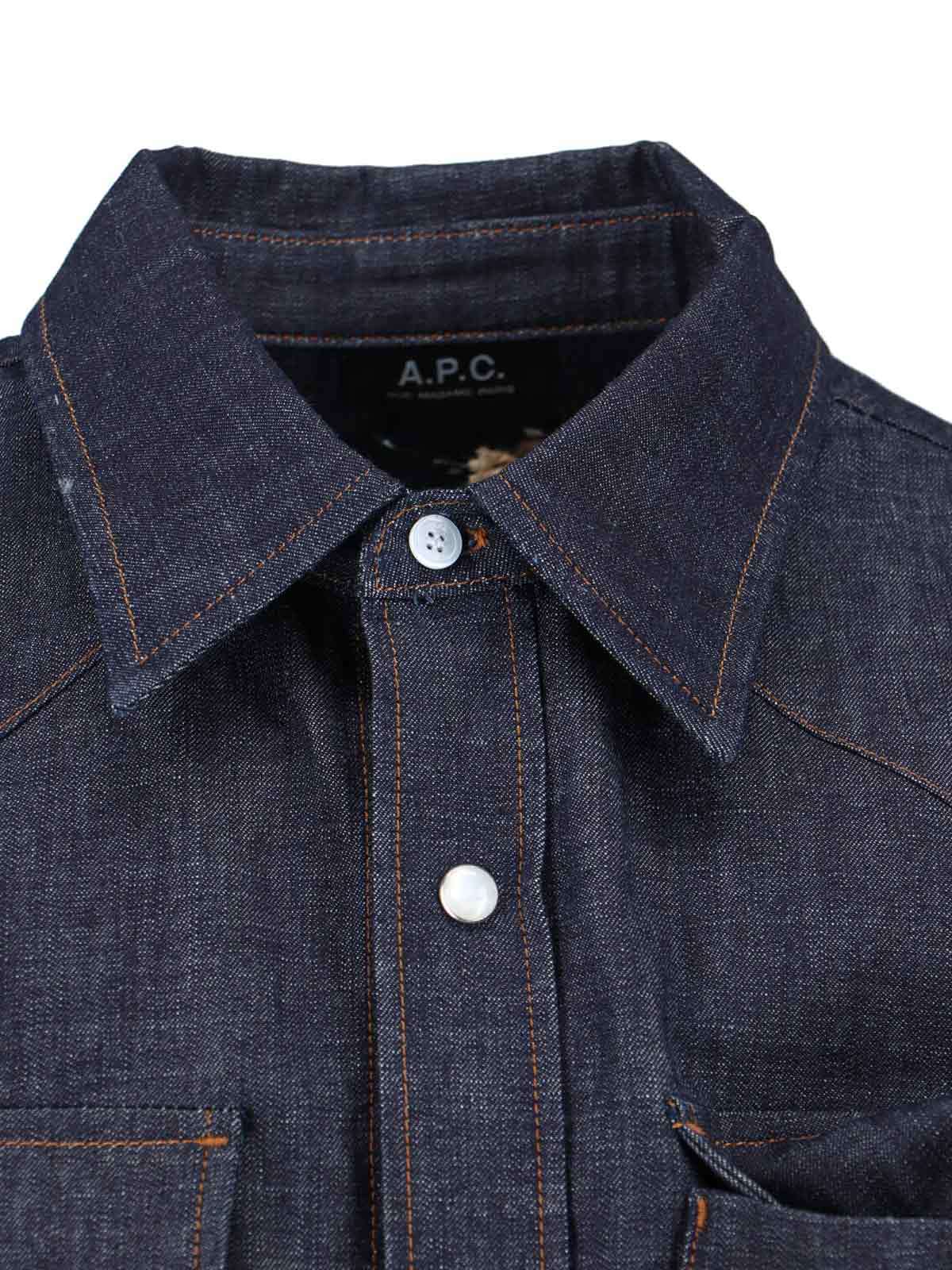 A.P.C. Denim Shirt - Blue - Image 4 of 5