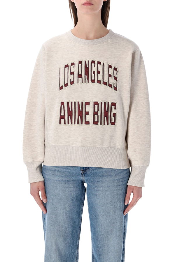 Anine Bing Harry Shrunken Sweatshirt - Oatmeal Melange