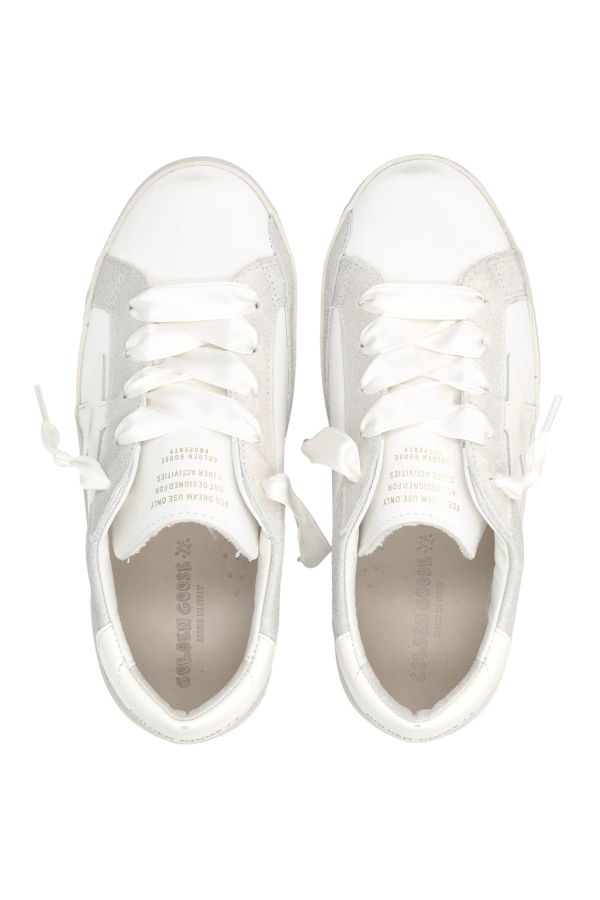 KIDS Golden Goose Super-star Leather and Laminated Suede Sneakers - White/Platinum