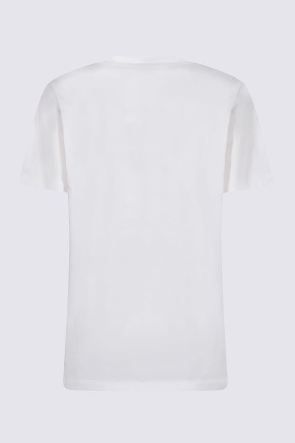 Blumarine Cotton Logo T-Shirt - Natural White/Crystal