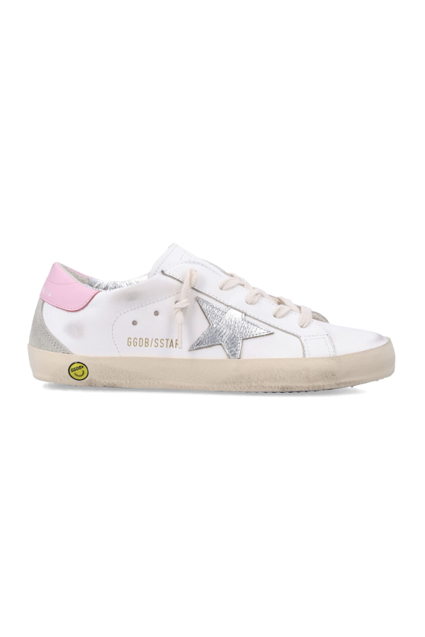 KIDS Golden Goose Super-Star Leather Sneakers - WHITE/SILVER