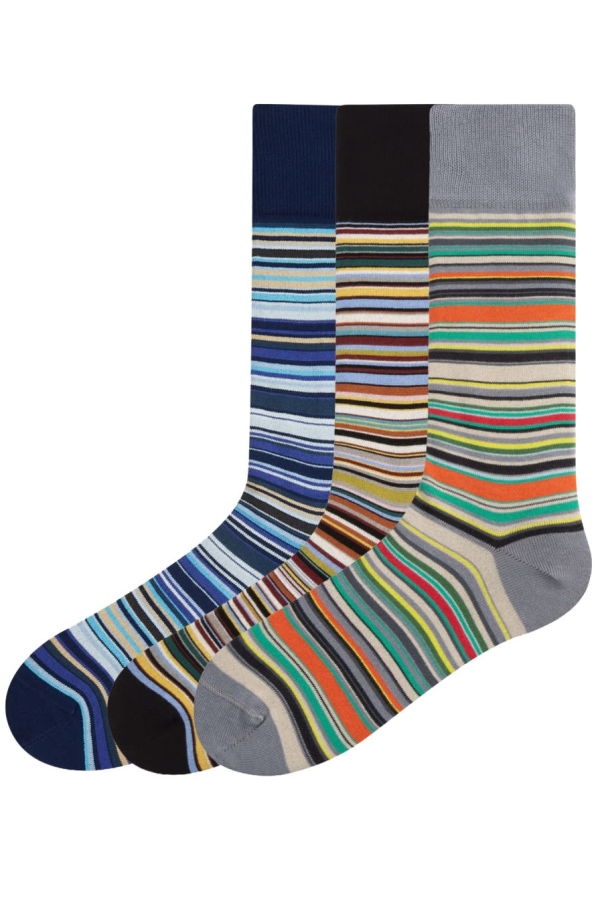 PAUL SMITH 3-Pack Striped Socks - Multicolour