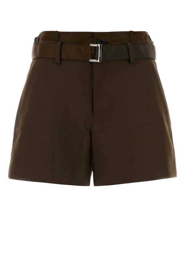 sacai Polyester Blend Shorts - Brown