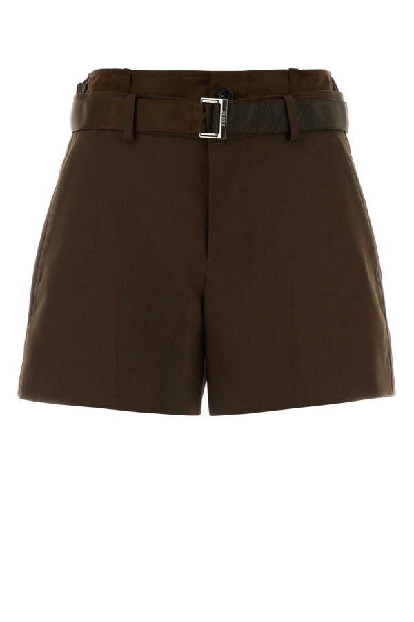 sacai Polyester Blend Shorts - Brown