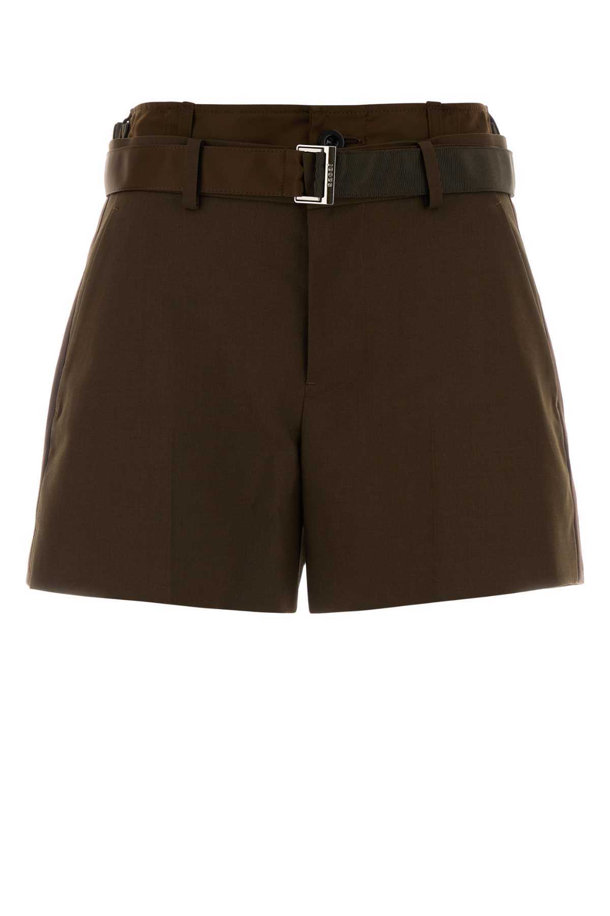 sacai Polyester Blend Shorts - Brown - Image 1 of 2