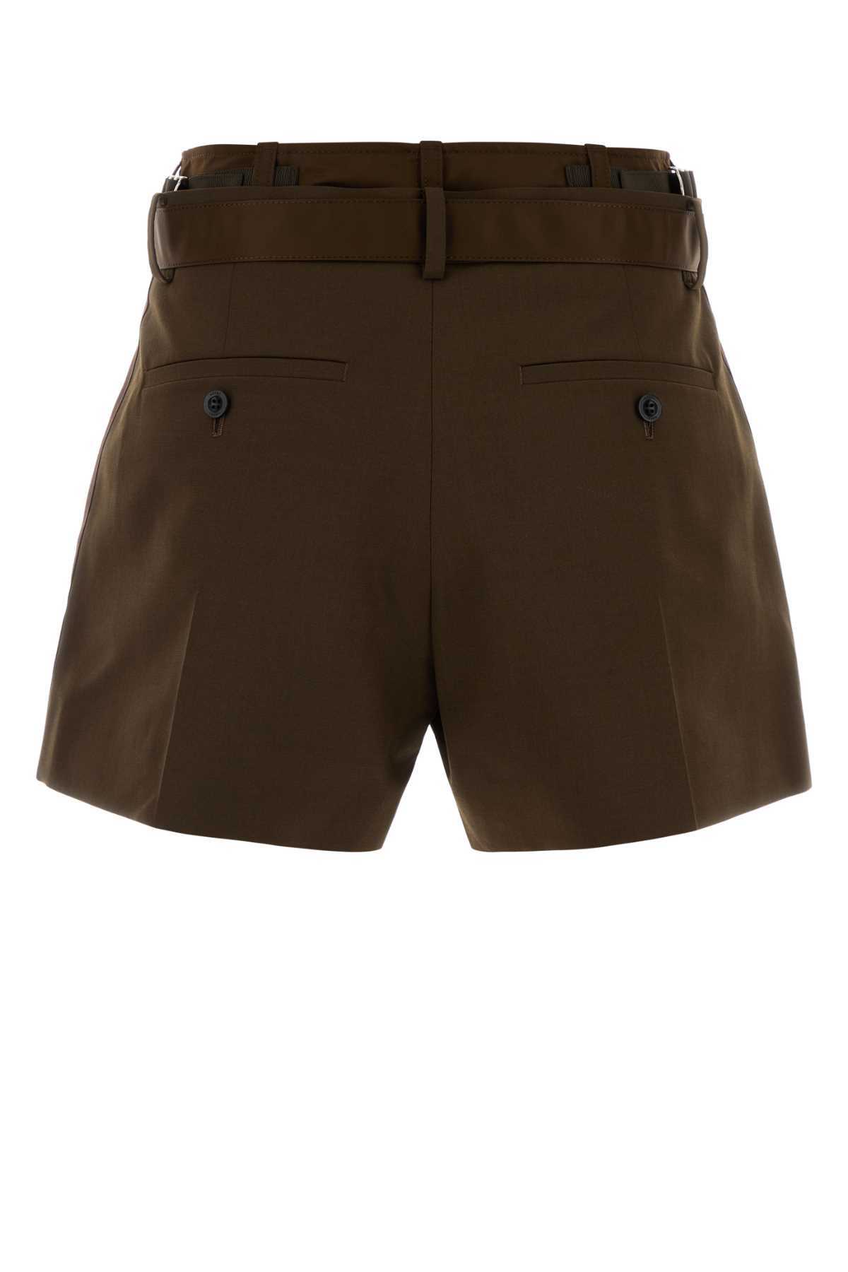 sacai Polyester Blend Shorts - Brown - Image 2 of 2