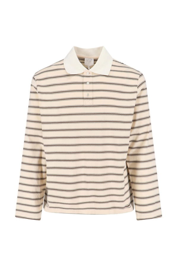 A.P.C. Striped Polo Shirt - Cream