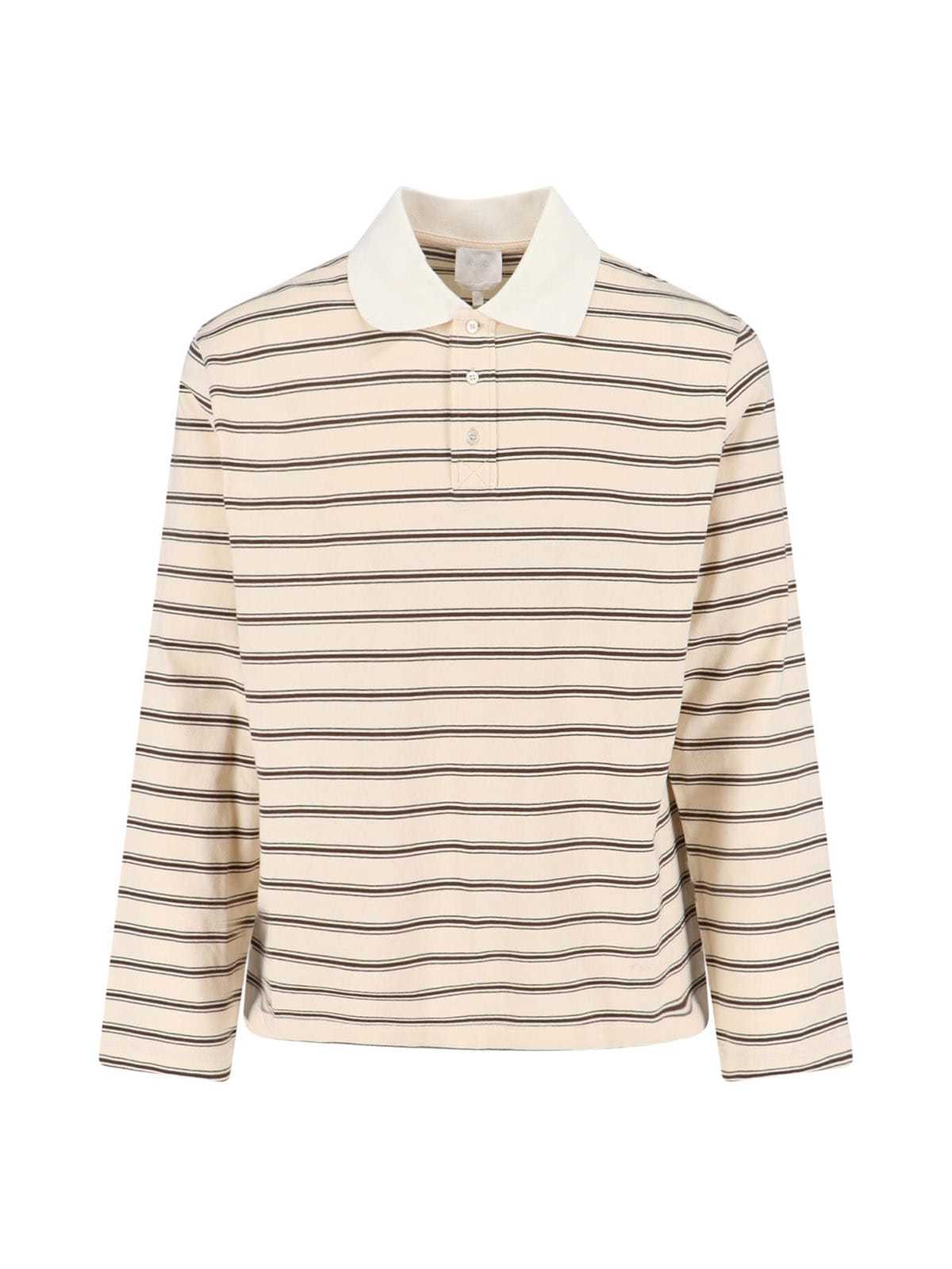 A.P.C. Striped Polo Shirt - Cream - Image 1 of 3