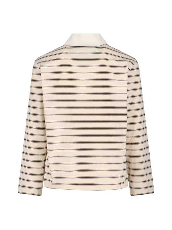 A.P.C. Striped Polo Shirt - Cream