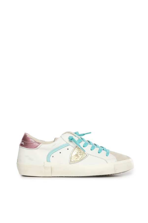 Philippe Model Prsx Leather Sneakers - White/Fuchsia