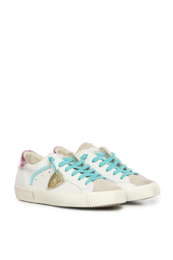 Philippe Model Prsx Leather Sneakers - White/Fuchsia