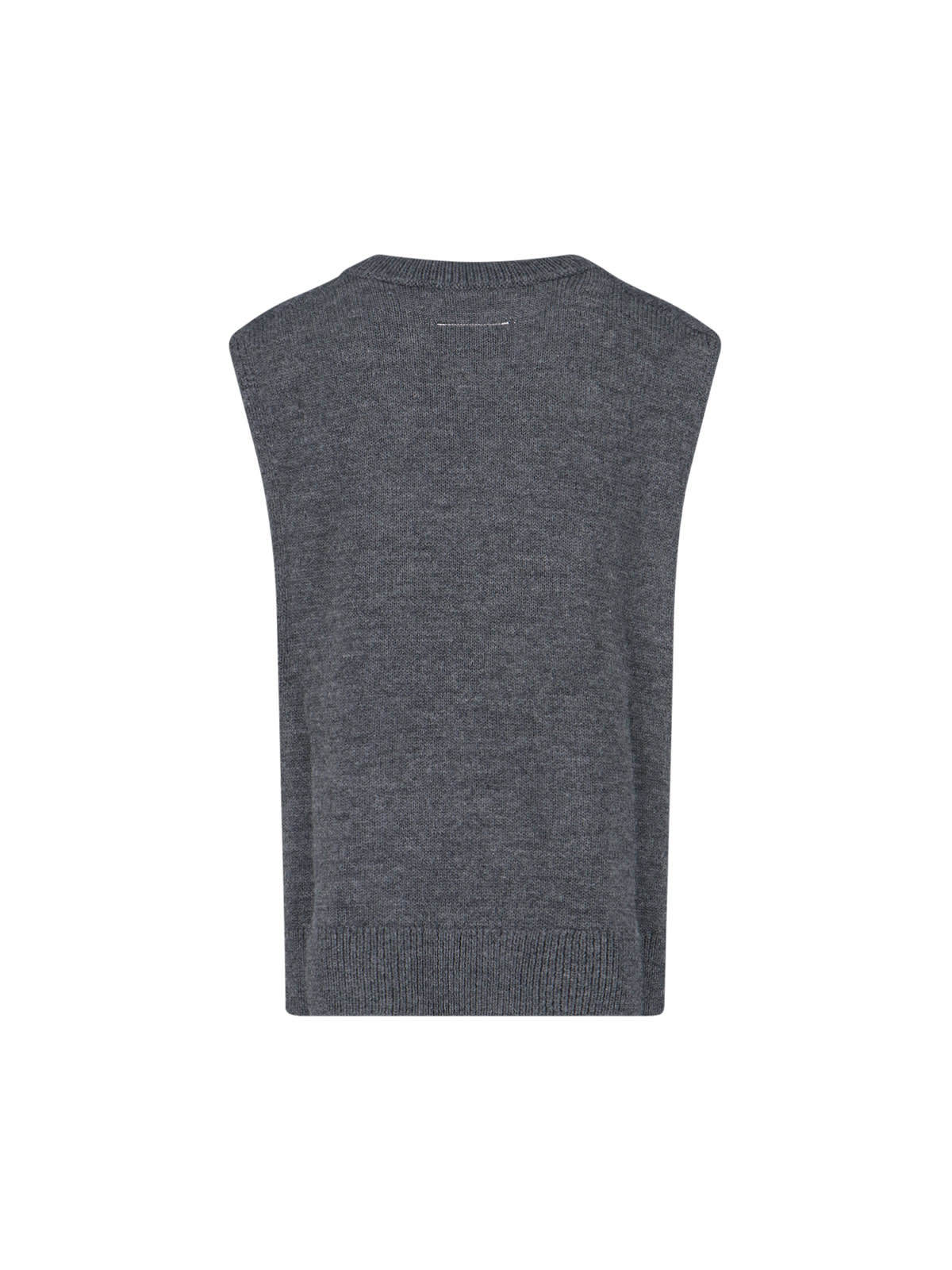 MM6 Maison Margiela V-Neck Sweater - Gray - Image 2 of 3