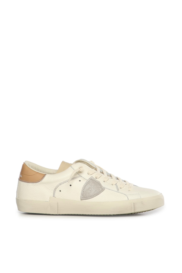 Philippe Model Prsx Leather Sneakers - Milk/Beige