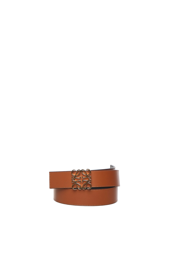 LOEWE Anagram Calfskin Belt - Tan/Black/Gold