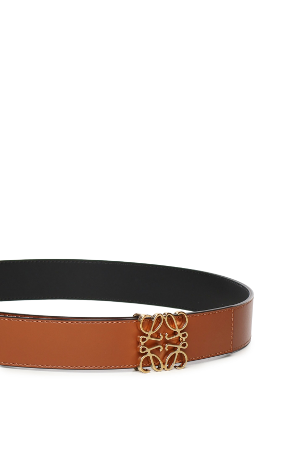 LOEWE Anagram Calfskin Belt - Tan/Black/Gold