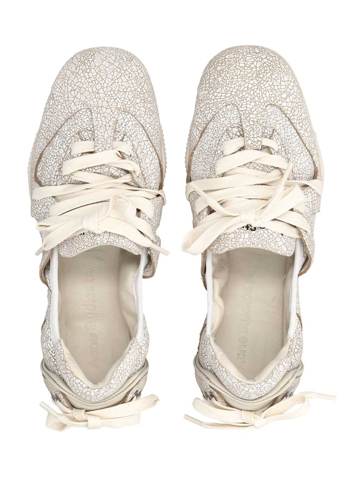 Acne Studios Lace-up Leather Ballet Shoes - Off White - Image 2 of 4