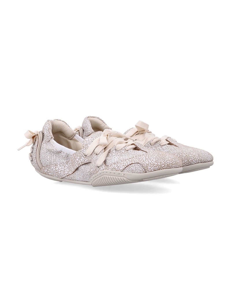 Acne Studios Lace-up Leather Ballet Shoes - Off White