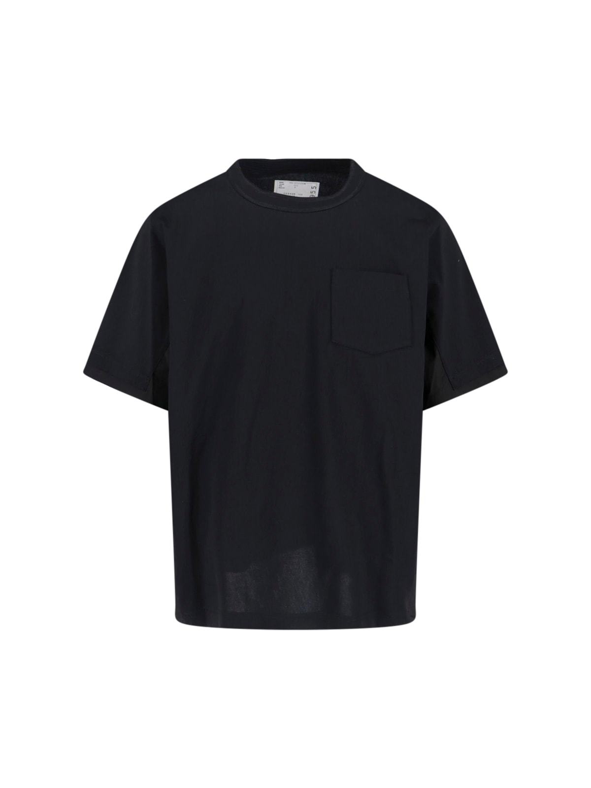 sacai Cotton T-Shirt - Black - Image 1 of 3