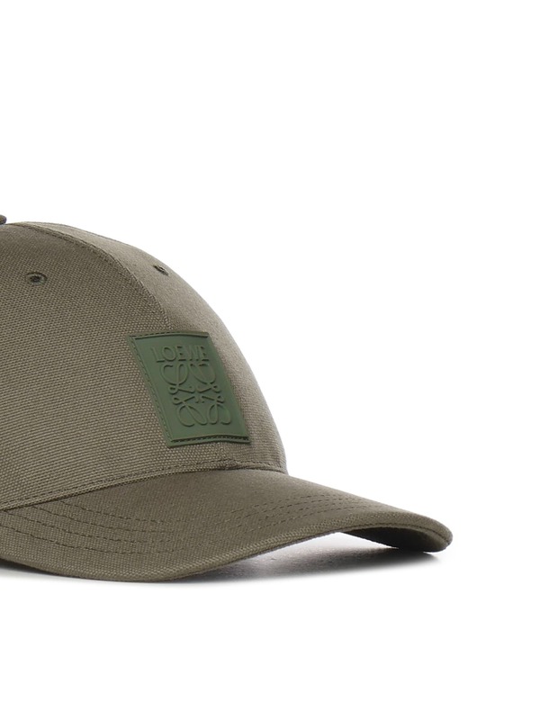 LOEWE Hat With Canvas Appliqué - Khaki Green | Garmentory display picture 2