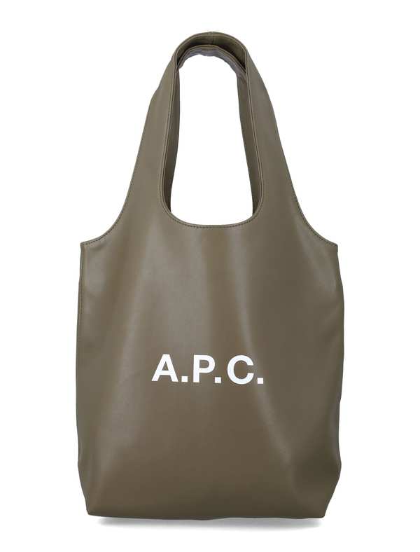 A.P.C. Ninon Small Faux Leather Tote - Khaki A.P.C. Ninon Small Faux Leather Tote - Khaki