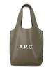 A.P.C. Ninon Small Faux Leather Tote - Khaki - Thumbnail 1