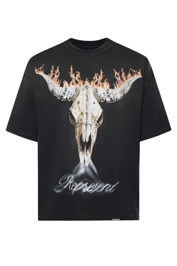 Represent British Cowboys Printed T-shirt Tee - Stained Black