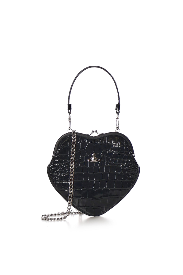 Vivienne Westwood Belle Heart Frame Leather Bag - Black