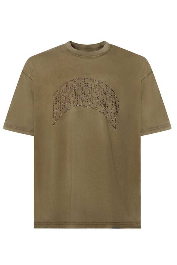 Represent Embellished Cotton T-Shirt - Vintage Khaki