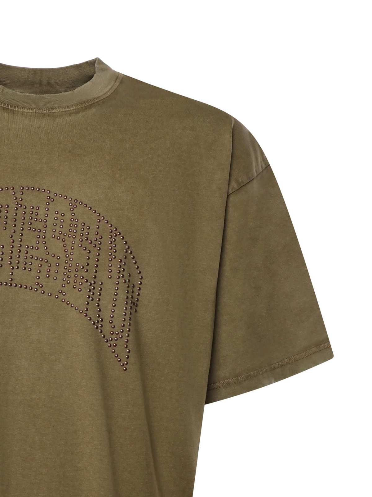 Represent Embellished Cotton T-Shirt - Vintage Khaki - Image 2 of 3
