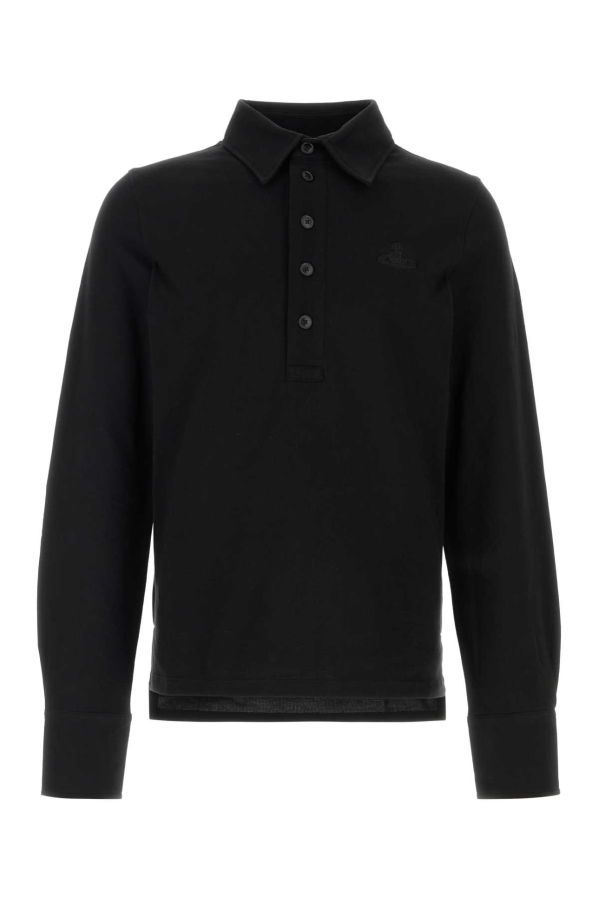 Vivienne Westwood Black Piquet Polo Shirt - Black