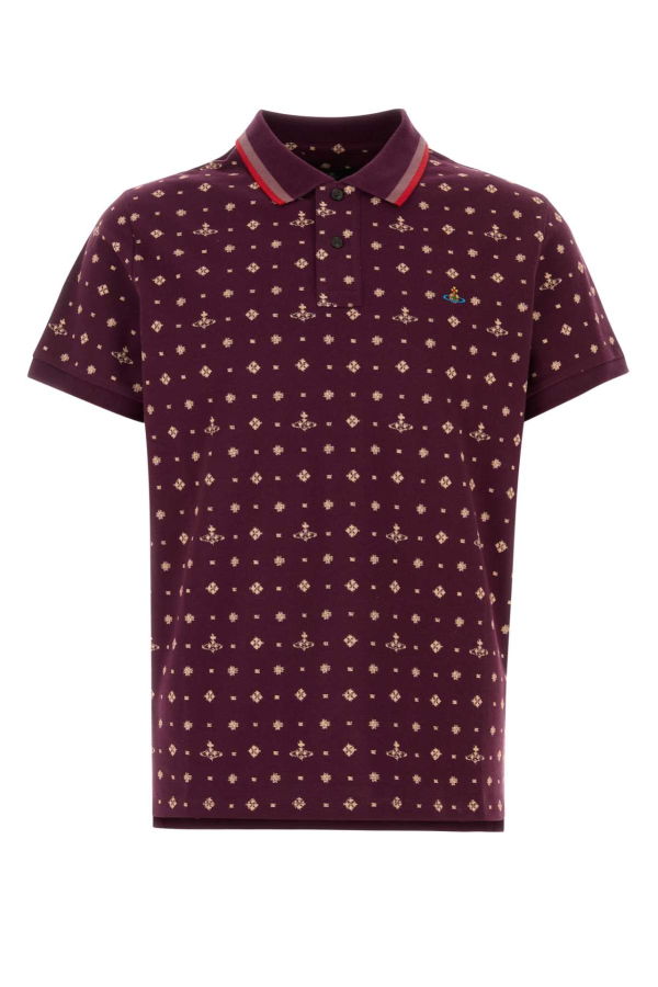Vivienne Westwood Embroidered Piquet Polo Shirt - Ikat Burgundy