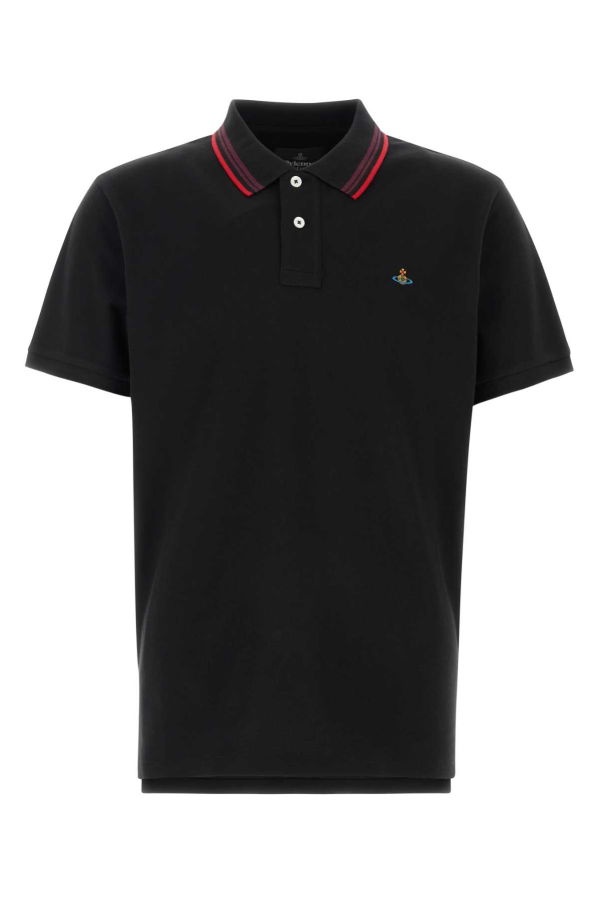 Vivienne Westwood Black Piquet Polo Shirt - Black