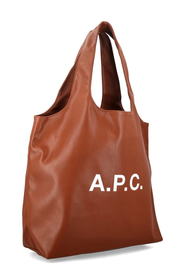 A.P.C. Ninon with Logo Tote Bag - Hazelnut