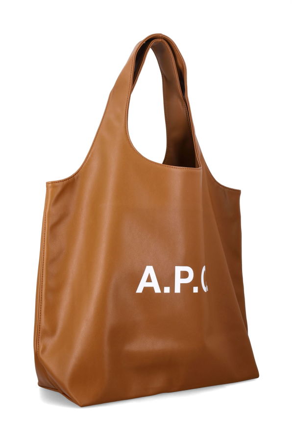 A.P.C. Ninon With Logo Tote Bag - Camel