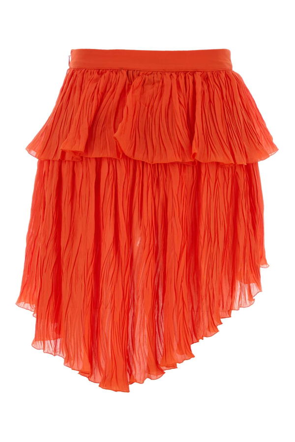 Blumarine Coral Crepe Mini Skirt - Orange