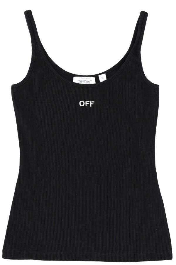 Off-White Tank Top With Logo - Black