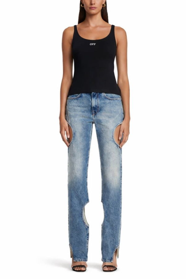 Off-White Tank Top With Logo - Black