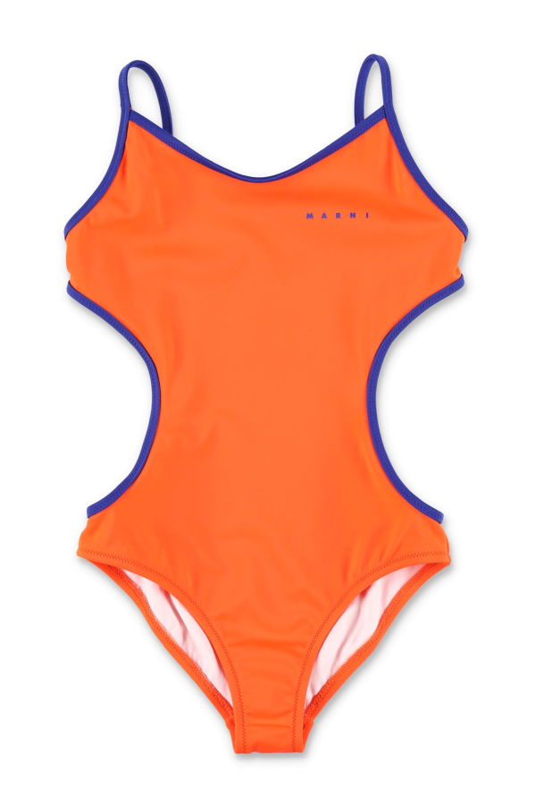 KIDS Marni Contrast Edges One-Piece Swimsuit - Red