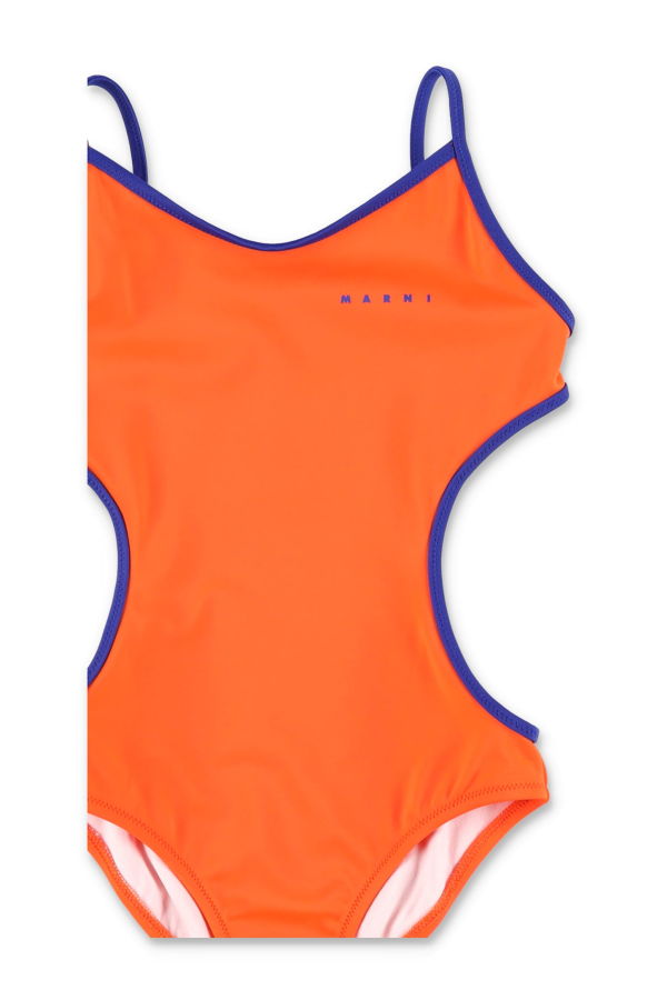 KIDS Marni Contrast Edges One-Piece Swimsuit - Red