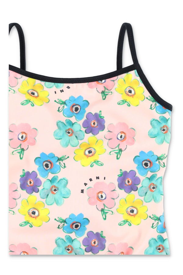 KIDS Marni Floral Printed One-piece Swimsuit - Rose