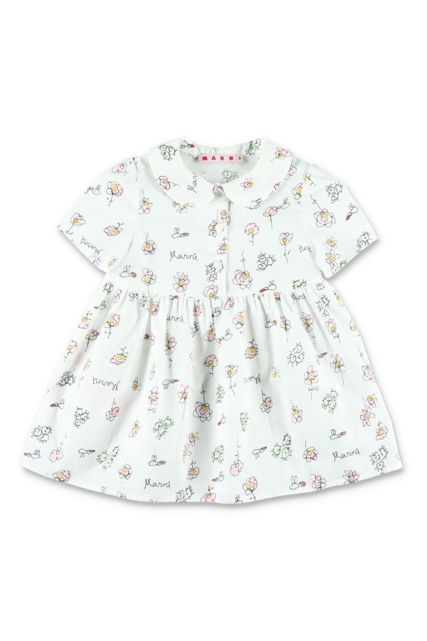 KIDS Marni Floral Baby Dress - White