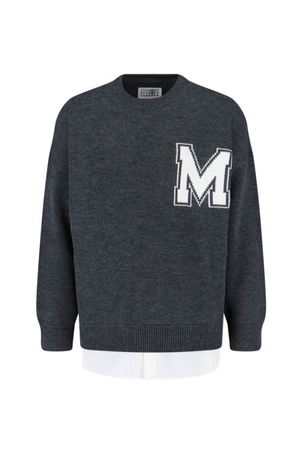 MM6 Maison Margiela Logo Sweater - Gray