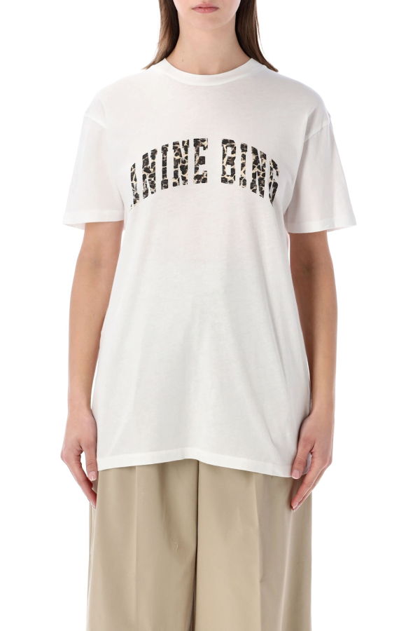 Anine Bing Logo Leo Tee - Ivory