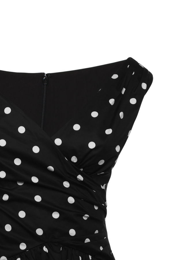 Self-Portrait Polka-dot Cotton Mini Dress - Black